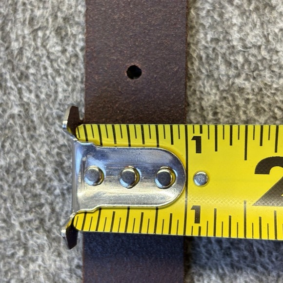 Frye Women's 1"W Leather Belt Large 44" Brown Cognac Brass Buckle - Picture 14 of 15